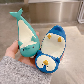 Νέα βάση θήκης κινητού τηλεφώνου Resin Penguin Dolphin Υποστήριξη Επιτραπέζιου Υποστήριξης Stable Cute Animal Stand για xiaomi huawei