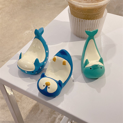 Naujas „Resin Penguin Dolphin“ mobiliojo telefono laikiklis staliniam kompiuteriui, stabilus mielas gyvūnų stovo laikiklis, skirtas „xiaomi huawei“