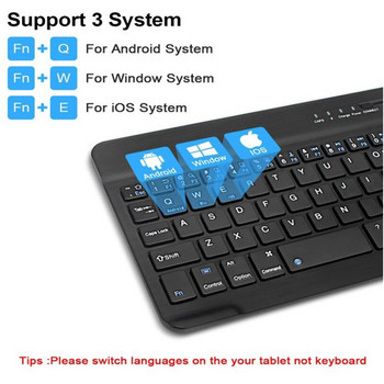 10-инчова мини Bluetooth клавиатура за таблет Безжична клавиатура за 12.9 Ipad pro / IPhone лаптоп Акумулаторна таблетна клавиатура