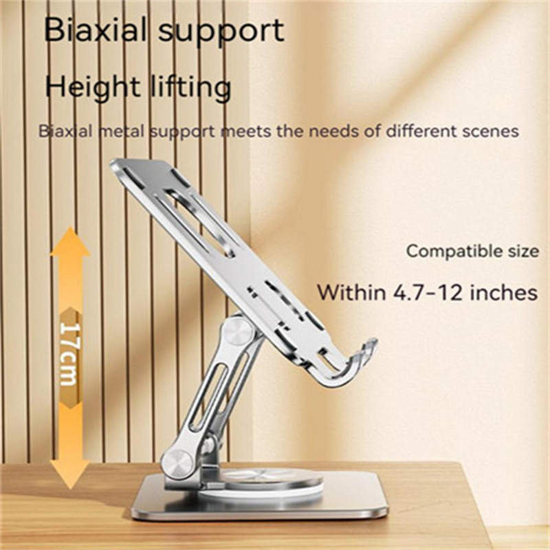 Nešiojamojo kompiuterio laikiklis Mobiliojo telefono planšetinio kompiuterio laikiklis 360° Besisukantis sulankstomas aliuminio lydinio daugiafunkcis stalinio kompiuterio tinginio laikiklio priedai