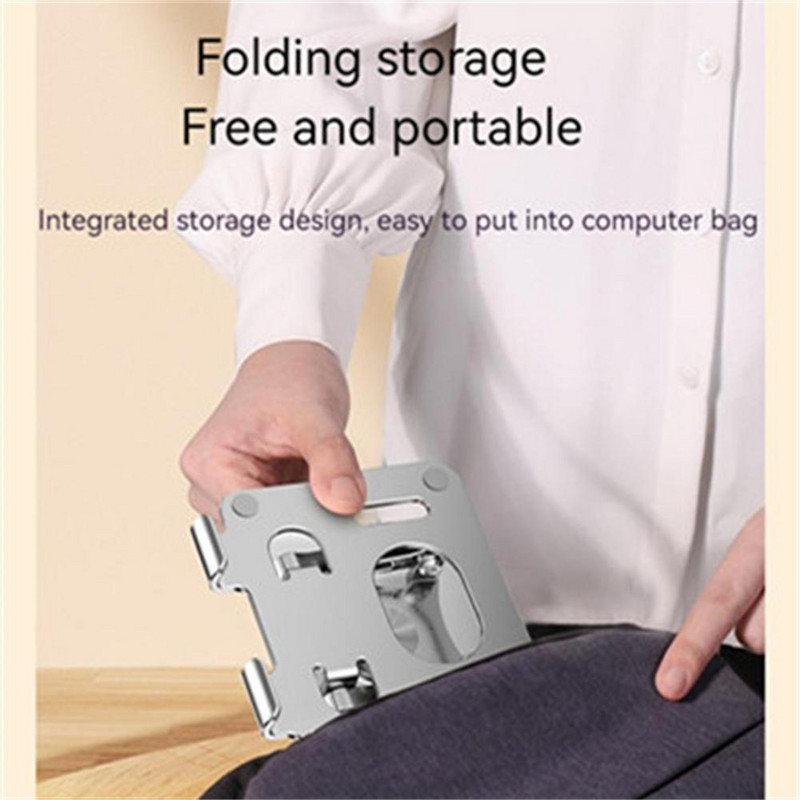 Nešiojamojo kompiuterio laikiklis Mobiliojo telefono planšetinio kompiuterio laikiklis 360° Besisukantis sulankstomas aliuminio lydinio daugiafunkcis stalinio kompiuterio tinginio laikiklio priedai