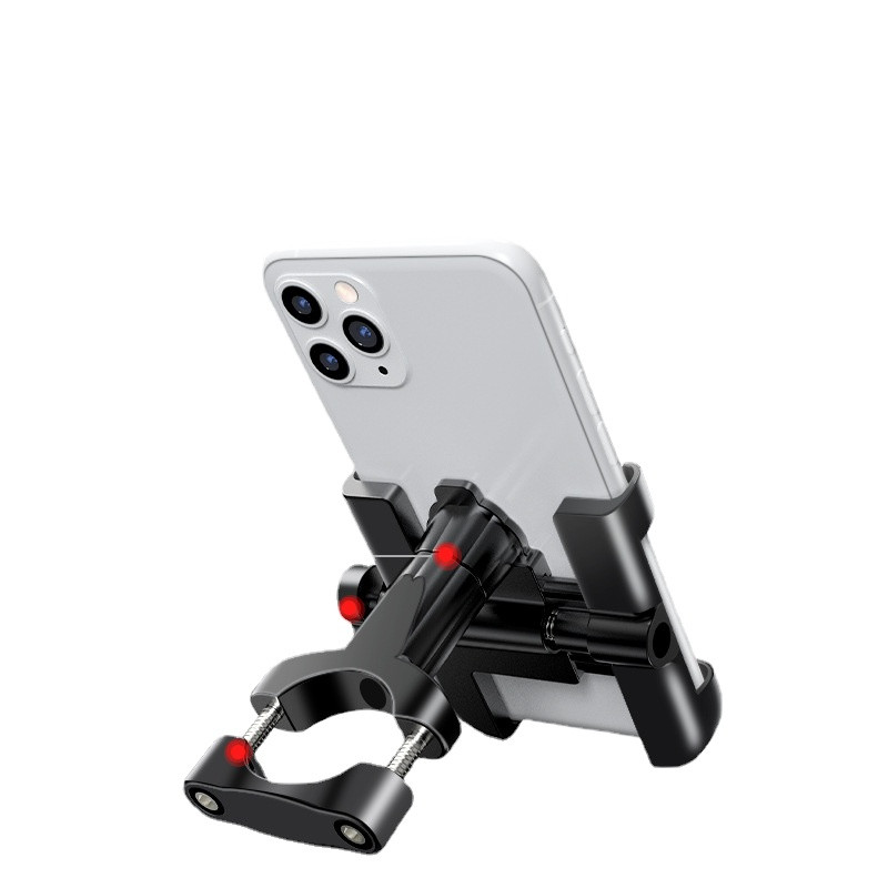 Motocikl, bicikl, rotacija od 360 stupnjeva, držač za mobitel, univerzalni držač za telefon od aluminijske legure, stalak, crno/zlatno