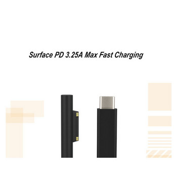 1,8 м тип C PD захранващ кабел за зарядно устройство за таблет Microsoft Surface Pro 4 6 5 3 GO 15 V 3,25 A Макс. захранване за бързо зареждане DC PD