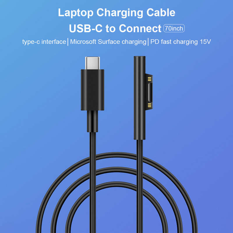 C tipa interfeisa barošanas avota kabelis Pārnēsājams noņemams atkārtoti lietojams 1,8 M aizsardzība pret īssavienojumu planšetdatora uzlādes vads