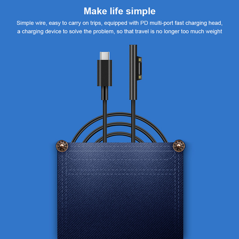 C tipa interfeisa barošanas avota kabelis Pārnēsājams noņemams atkārtoti lietojams 1,8 M aizsardzība pret īssavienojumu planšetdatora uzlādes vads