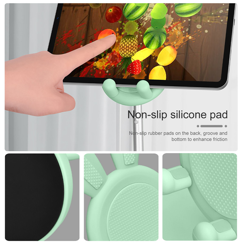 2022 m. mielas zuikis telefono laikiklis stalinio mobiliojo telefono stovo aukščio kampas, reguliuojamas iPhone 11 12 iPad Lovely Rabbit planšetinio kompiuterio palaikymas