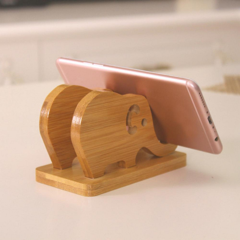Bamboo Elephant csúszásgátló mobiltelefon tartó állvány asztali dekoráció ajándék táblagép tartó Samsung Xiaomi Huawei táblagépekhez