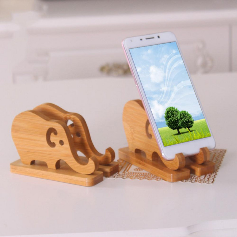 Bamboo Elephant csúszásgátló mobiltelefon tartó állvány asztali dekoráció ajándék táblagép tartó Samsung Xiaomi Huawei táblagépekhez