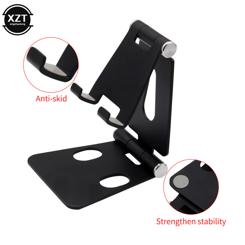 Suport universal pentru telefon mobil de masă Suport de birou pentru telefon tabletă pentru Ipad Samsung iPhone XS Max Suport reglabil pliabil din aluminiu