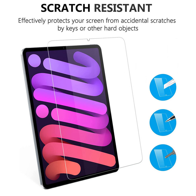 9H rūdīts stikls Apple iPad Mini 6 8,3 collu 2021 ekrāna aizsargplēve A2567 A2568 A2569 planšetdatora aizsargplēve pret pirkstu nospiedumiem