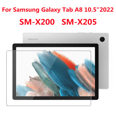 Ekrāna aizsargs Samsung Galaxy Tab A8 10,5 collu planšetdatora aizsargplēvei 2022 X200 X205 caurspīdīga rūdīta stikla plēve, kas aizsargā pret pirkstu nospiedumiem