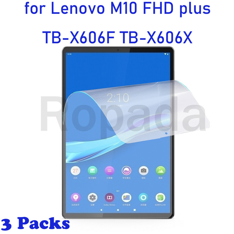 Balenie 3 mäkkých ochranných fólií pre Lenovo Tab M10 FHD Plus 2. a 3. ročník 2022 TB-X606 10,3" M7 M8 HD Gen 2 TB-X306