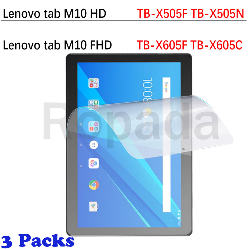 Balenie 3 mäkkých ochranných fólií pre Lenovo Tab M10 FHD Plus 2. a 3. ročník 2022 TB-X606 10,3" M7 M8 HD Gen 2 TB-X306