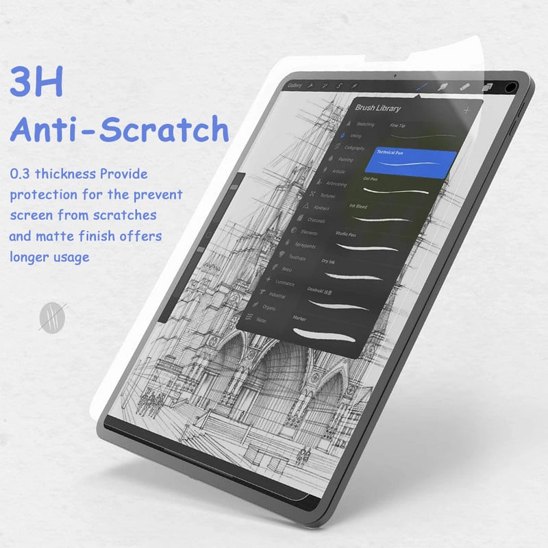 Ca și hârtie de protecție pentru ecran pentru iPad Air 5 4 3 10.9 10.5 10.2 9.7 Pro 11 7th 8th 9th Gen Mini 6 Mat PET Drawing Film 2020 2022