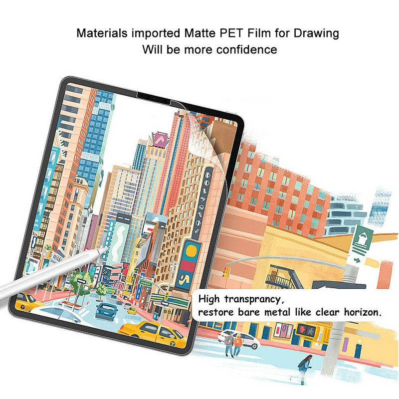 2 τμχ Χαρτί σαν προστατευτικό οθόνης Φιλμ Ματ Ζωγραφική PET Write για iPad Air 4 5 Pro 11 Mini 6 10.9 10.2 10η 9η 6η γενιά