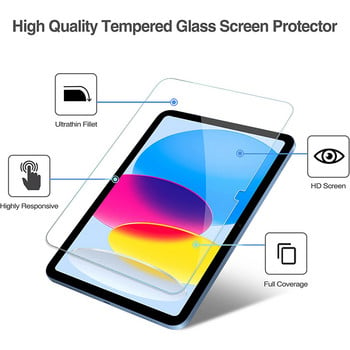 Закалено стъкло за Apple iPad 10 10,9 инча 2022 A2757 A2777 Стъкло с пълно покритие на екрана за iPad 10-то поколение 10,9\'\'