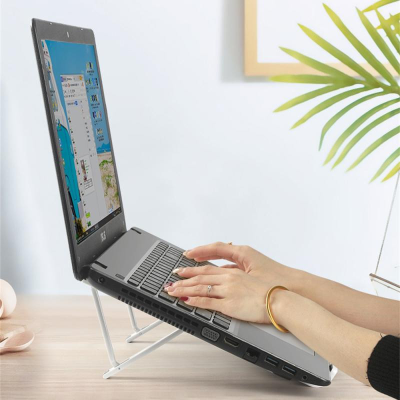 Összecsukható notebook-támogatás 17 hüvelyk alatti asztali számítógép tartó, állítható, kiváló minőségű, védhető laptopállvány Stabil rázkódásgátló