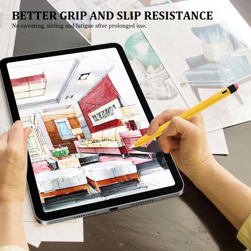 skirtas iPad pieštuko dėklas GD 9th 10th 11th 12th Gen Type-C pieštuko silikoninis dangtelis Apple pieštukų dėklui nuo kritimo Funda