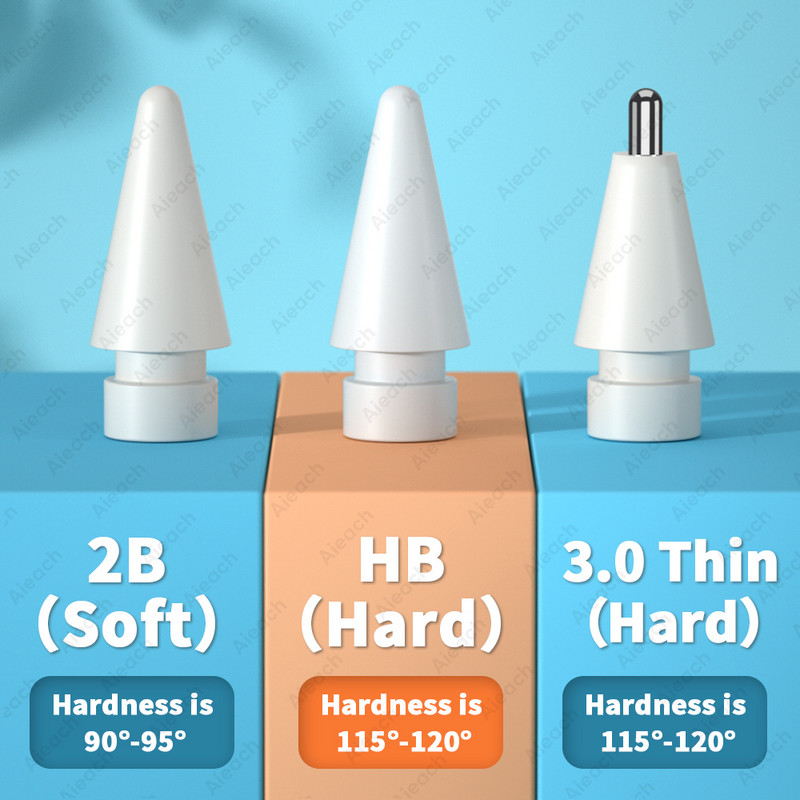 Peniță de creion super durabilă pentru vârfuri creion Apple Strat dublu 2B & HB și vârf subțire de înlocuire pentru creion Apple generație 1-a 2-a