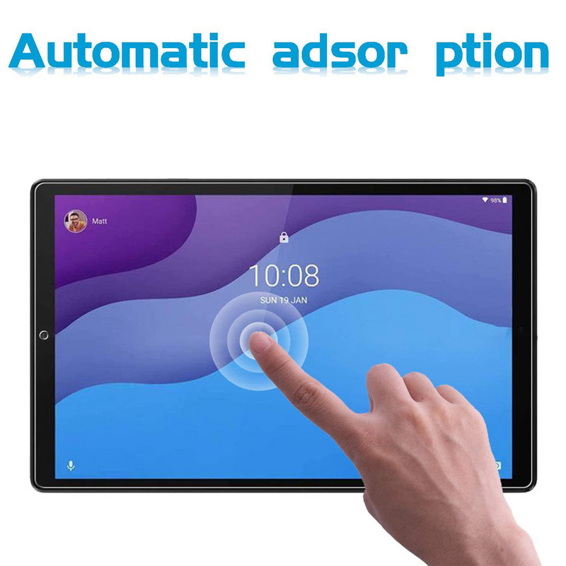 Ekrāna aizsargplēve Lenovo Tab M10 2nd Gen 10,1 collu 9H rūdīta stikla TB-X306F X306X Pret Fingerprint HD caurspīdīga aizsargplēve