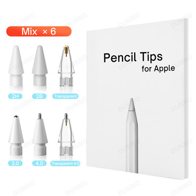 Skirtas Apple pieštuko piešimo antgaliui 2B ir HB, plonam antgaliui ir permatomam antgaliui Apple Pencil 1-os 2 kartos antgaliui iPad Stylus Pen