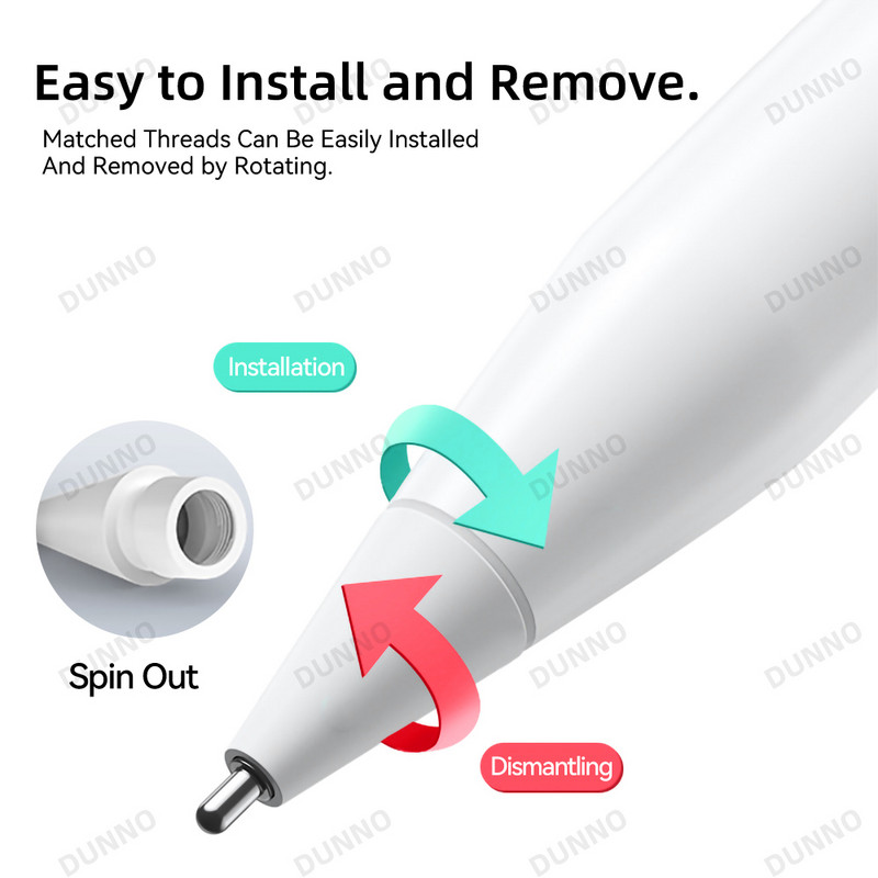 Skirtas Apple pieštuko piešimo antgaliui 2B ir HB, plonam antgaliui ir permatomam antgaliui Apple Pencil 1-os 2 kartos antgaliui iPad Stylus Pen