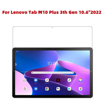 Planšetinio kompiuterio ekrano apsauga, skirta Lenovo Tab M10 Plus 3rd Gen 10,6 colio apsauginė 2022 įbrėžimams atspari skaidri 9H grūdinto stiklo plėvelė