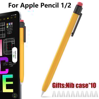 Stylus Cover Silikona pildspalvas futrālis Apple Pencil 1 2 Krāsu atbilstības irbuļa aizsargvāciņš Neslīdošs Pretkrītošs iPad pildspalvas 2 1 vāciņš