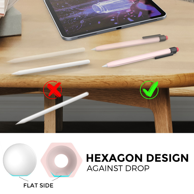 Husă pentru stilou Husă pentru stilou din silicon pentru Apple Pencil 1 2 Husă de protecție pentru stilou cu 2 culori, anti-alunecare, anti-cădere, pentru iPad Pen 2 1