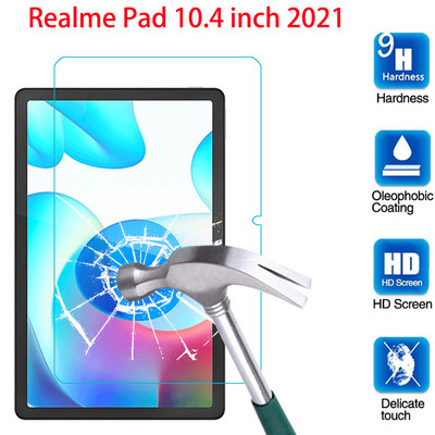 Za Realme Pad Zaštita zaslona od kaljenog stakla RealmePad 2021 10,4 inča Prozirna folija Zaštita za tablet Kaljeno staklo