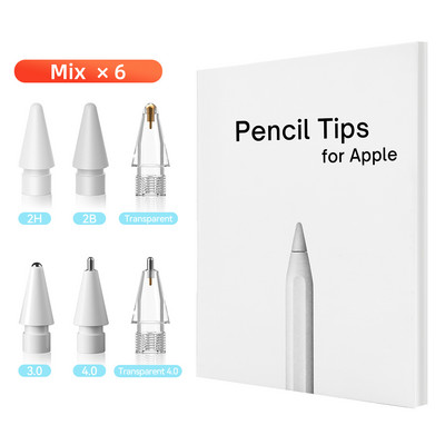 Apple ceruzacsúcshoz Dupla rétegű 2B és HB, vékony hegy és átlátszó hegy Apple ceruzához 1. 2. generációs hegyhez iPad Stylus Pen