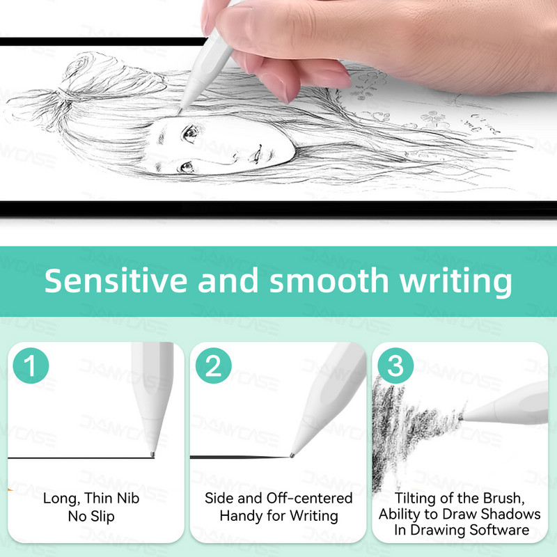 Apple ceruzacsúcshoz Dupla rétegű 2B és HB, vékony hegy és átlátszó hegy Apple ceruzához 1. 2. generációs hegyhez iPad Stylus Pen