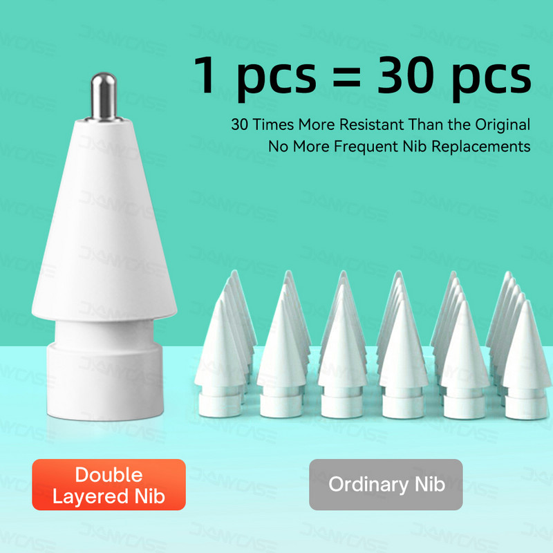 Apple ceruzacsúcshoz Dupla rétegű 2B és HB, vékony hegy és átlátszó hegy Apple ceruzához 1. 2. generációs hegyhez iPad Stylus Pen