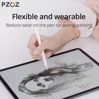 PZOZ 8 τμχ Προστατευτική θήκη για Apple Pencil 1 2st Pen Point Stylus Penpoint Κάλυμμα σιλικόνης Προστατευτική θήκη για Apple Pencil2