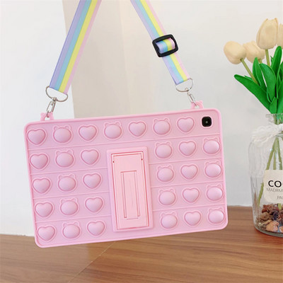 Cartoon Unicorn Kids Bubble Case, skirtas Samsung Galaxy Tab A8 10.5 SM-X200 X205 S6 A7 Lite T500 P610 T290 T220 Silikoninis planšetinio kompiuterio dangtelis