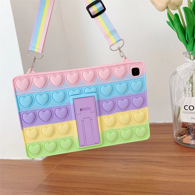 Cartoon Unicorn Kids Bubble Case, skirtas Samsung Galaxy Tab A8 10.5 SM-X200 X205 S6 A7 Lite T500 P610 T290 T220 Silikoninis planšetinio kompiuterio dangtelis