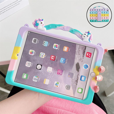 Cartoon Unicorn Kids Bubble Case, skirtas Samsung Galaxy Tab A8 10.5 SM-X200 X205 S6 A7 Lite T500 P610 T290 T220 Silikoninis planšetinio kompiuterio dangtelis