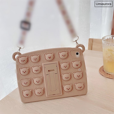 Cartoon Unicorn Kids Bubble Case, skirtas Samsung Galaxy Tab A8 10.5 SM-X200 X205 S6 A7 Lite T500 P610 T290 T220 Silikoninis planšetinio kompiuterio dangtelis