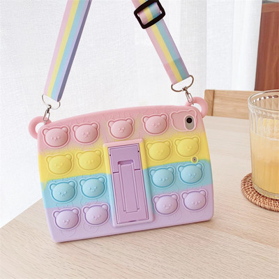 Cartoon Unicorn Kids Bubble Case, skirtas Samsung Galaxy Tab A8 10.5 SM-X200 X205 S6 A7 Lite T500 P610 T290 T220 Silikoninis planšetinio kompiuterio dangtelis