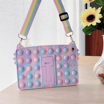 Cartoon Unicorn Kids Bubble Case, skirtas Samsung Galaxy Tab A8 10.5 SM-X200 X205 S6 A7 Lite T500 P610 T290 T220 Silikoninis planšetinio kompiuterio dangtelis