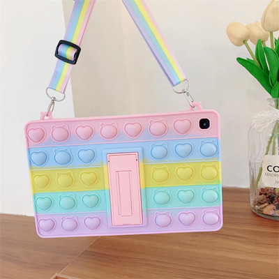 Cartoon Unicorn Kids Bubble Case, skirtas Samsung Galaxy Tab A8 10.5 SM-X200 X205 S6 A7 Lite T500 P610 T290 T220 Silikoninis planšetinio kompiuterio dangtelis