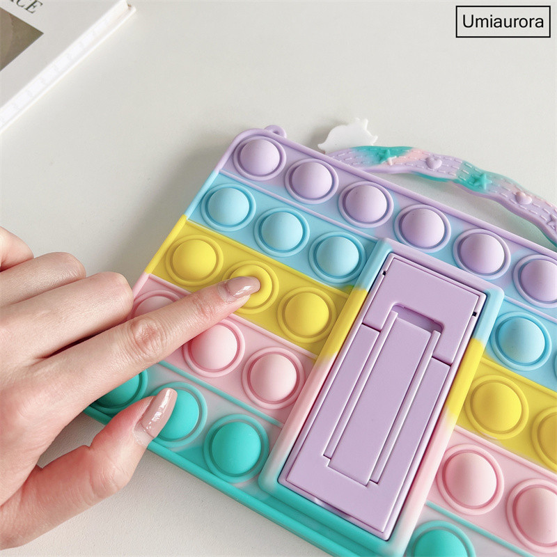 Cartoon Unicorn Kids Bubble Case, skirtas Samsung Galaxy Tab A8 10.5 SM-X200 X205 S6 A7 Lite T500 P610 T290 T220 Silikoninis planšetinio kompiuterio dangtelis