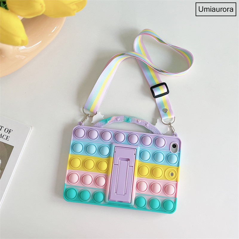 Cartoon Unicorn Kids Bubble Case, skirtas Samsung Galaxy Tab A8 10.5 SM-X200 X205 S6 A7 Lite T500 P610 T290 T220 Silikoninis planšetinio kompiuterio dangtelis