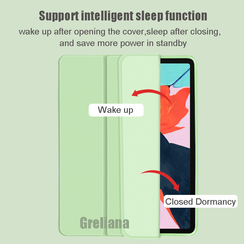 Paredzēts iPad Air 2 Air 4 5 10.9 3 Wake up Case for Ipad 10.2 Pro 10.5 11 2022 M2 9.7 Mini 5 4 ar zīmuļa turētāju Silicon Funda vāciņu