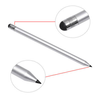 Univerzalna olovka za zaslon osjetljiv na dodir za IPad Tablet Pisanje Crtanje Stylus s dvostrukom glavom Kapacitivna olovka Plastični okrugli gumeni vrh Veleprodaja