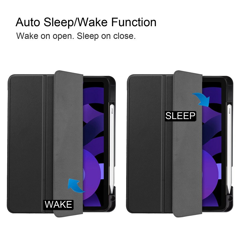 Plāns vāciņš Samsung Galaxy Tab S6 Lite 10.4 2020 2022 P610 P615 P613 p619 vāciņš ar zīmuļa turētāju, trīskāršs statīvs Smart Shell