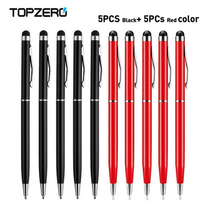 12 τεμ. 2 σε 1 Tablet σχεδίασης Universal Stylus Pen Capacitive Screen Touch Pencil για κινητό τηλέφωνο Apple iPad Ανθεκτικό μολύβι αφής