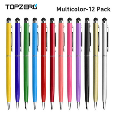 12 τεμ. 2 σε 1 Tablet σχεδίασης Universal Stylus Pen Capacitive Screen Touch Pencil για κινητό τηλέφωνο Apple iPad Ανθεκτικό μολύβι αφής