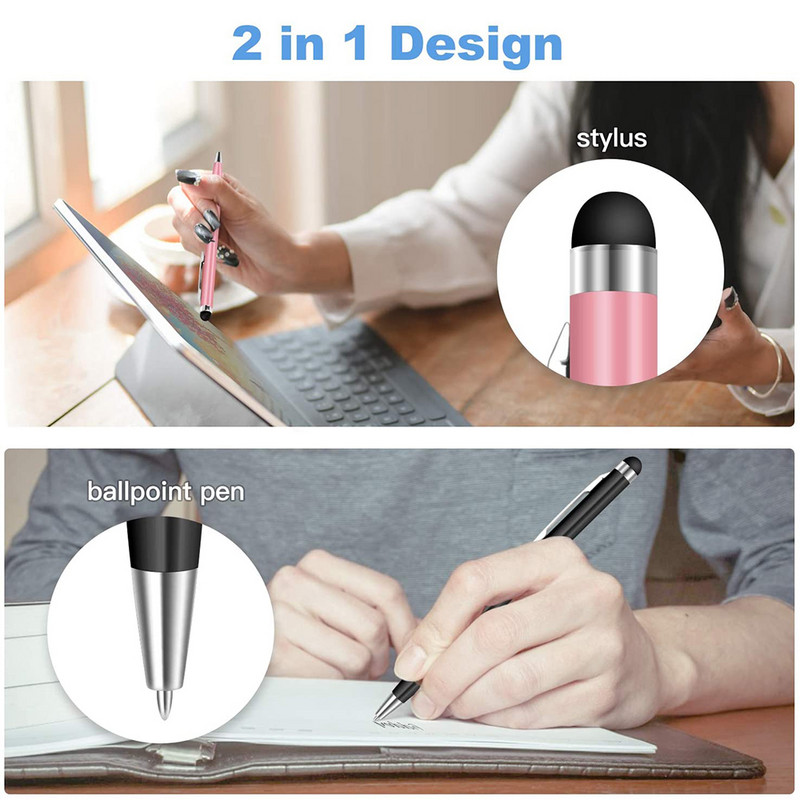 12 τεμ. 2 σε 1 Tablet σχεδίασης Universal Stylus Pen Capacitive Screen Touch Pencil για κινητό τηλέφωνο Apple iPad Ανθεκτικό μολύβι αφής