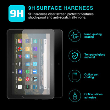2Pcs Tempered Glass Screen Protector for Amazon Fire 7 5th 7th 9th 12th Fire HD 8 Fire HD10 2017 2019 11th 10 Plus Fire 10 Kids